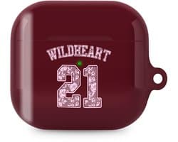 xoxo Wildhearts hoesje geschikt voor AirPods 3 - She's a Wildheart - Ook als telefoonhoesje verkrijgbaar - schokbestendige case - koptelefoonhoes - Beschermhoes met trendy opdruk - 21 - Burgundy / Bordeaux rood