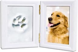 Cosensi - Pootafdruk huisdier souvenir set | Klei kit voor gepersonaliseerd souvenir | Opvouwbare fotolijst voor huisdier liefhebbers (Stijl 1) — thumbnail 1
