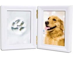 Cosensi - Pootafdruk huisdier souvenir set | Klei kit voor gepersonaliseerd souvenir | Opvouwbare fotolijst voor huisdier liefhebbers (Stijl 1)