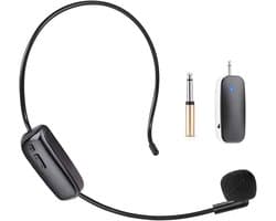 Draadloze UHF Headset Microfoon 2-in-1 - Handheld en Headset Microfoon met 165ft Bereik voor Onderwijs, Fitness en PA Systemen
