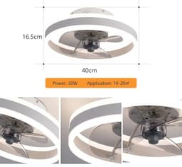 Omkeerbare plafondlamp met ventilator en afstandsbediening - Dimbaar licht en 6 snelheden - Modern design voor slaapkamer en woonkamer - Ø40 cm, 30W — thumbnail 4