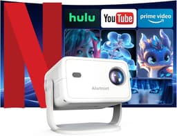 Magcubic L018 Mini Beamer – 400 ANSI – Native 1080P – Android 14 – WiFi 6 – Bluetooth 5.4 – 360° Keystone – Draagbare Thuisbioscoop – 8K Ondersteuning – EU-Stekker – Wit — thumbnail 1