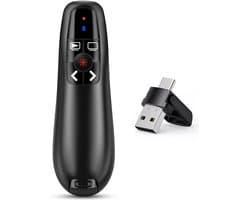 Draadloze Presentatie Clicker voor PowerPoint - 2-in-1 USB Type C Remote en Slide Advancer