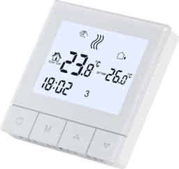 Slimme Wifi-thermostaat voor elektrische verwarming met programmeerbare LCD touchscreen en spraakbesturing - compatibel met Alexa en Google — thumbnail 1