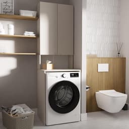 Hoge Wasmachinekast voor Boven de Wasmachine en Droger - Badkamer Kast Ruimtebesparend — thumbnail 2