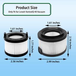 Hoofdfilter met voorfilter - geschikt voor Levoit VortexIQ 40-RF draadloze stofzuigeraccessoires - vervangend HEPA-filter - 2 stuks — thumbnail 2
