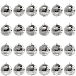 24 stuks - Discobal - Spiegelbol - discobal kinderen - Versiering - 5 cm in diameter - Zilver - Glas — thumbnail 1