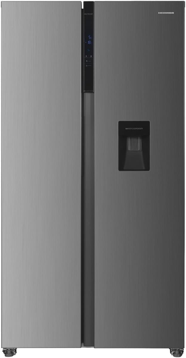 Heinner HSBS-HM529NFXWDE++ Amerikaanse Side-by-Side Koelkast 529 L – Full No Frost – Waterdispenser – LED Touch Display – Dual Inverter – RVS – 5 Jaar Garantie — afbeelding 1