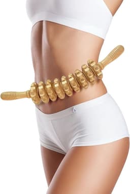 Massagebal - Massage - Massagestok - Vermoeidheid verlichten - Accessoires - Full Body Massager - Dijbeenmassager - Gebogen houten massagerollen - 12 rollen - Ontspanning — thumbnail 1