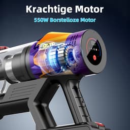 Gloovon® - Steelstofzuiger Draadloos - Stofzuiger Zonder Zak - LCD Display - Aanraakscherm - 40 min Gebruikstijd - 550W - 35 kPa - LED verlichting - Geschikt voor Dierenharen- Krachtig — thumbnail 2