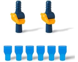 2 stuks ringslangconnectoren en 6-biteventielvervangingsset voor, vervanging van voorste mondstukken, accessoires voor vervangende slang voor waterblaas