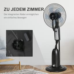 Statiefventilator met waterverstuiver en instelbare hellingshoek - 120 cm hoog — thumbnail 2