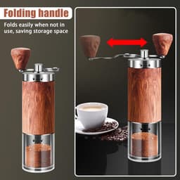 Handmatige koffiemachines 304 Rvs Inklapbare Espresso Molen Met Kegelvormige Maalstenen Voor French Press Moka Pot En Filterkoffie Verstelbare Fijngesteldheid — thumbnail 2