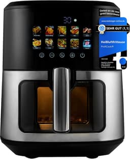 Grote Heteluchtfriteuse 6.5L RVS - 1700W met 9 Programma's voor Gezond Frituren — thumbnail 1