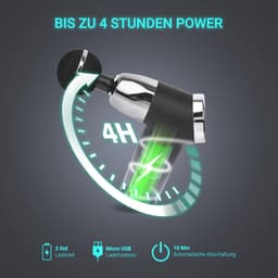 Massagepistool met USB-oplaadfunctie en 4 massagekoppen voor diepe weefselmassage — thumbnail 2