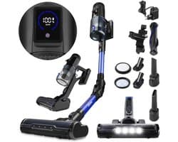 Draadloze Verticale Stofzuiger 400W met Turbo Borstel en Accessoires