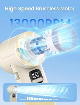 Draagbare Handventilator met 5 Snelheden - Oplaadbare Mini Ventilator voor Binnen en Buiten — thumbnail 4