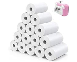 15 rollen thermisch papier voor kindercamera's, instant camera's en thermische printers, met de afmetingen 57 mm x 25 mm en een totale lengte van 4,5 inch.