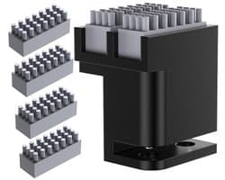 Panda Brush PX Nozzle-reinigingsborstel - Inclusief 4 reserve siliconenborstels - Geschikt voor Bambu-Lab P1P/P1S/X1/X1C/X1E 3D-printers - Siliconen reinigingsborstel geschikt voor montage op verwarmd printbed - Nozzle-reinigingsset