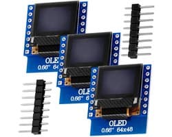 3x Mini OLED Display Modulo 0.66 inch 64x48 Pixels SSD1306 I2C Inclusief E-book