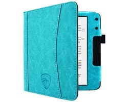 Hoesje Geschikt voor Kobo Libra Colour Sleepcover Luxe Hoes Turquoise - ereader hoesje - cover