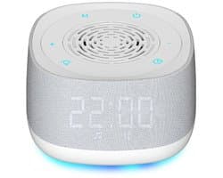 longziming -Draadloze Geluidsmachine – Compact Ontspanningsapparaat met Timer – Rustgevende Geluiden – Voor Slaap, Studie & Reizen – Wit