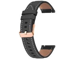 Horlogebandje Smartwatch - Watch Band - Imitatieleer - Geschikt Voor Garmin Venu 2s/3s Vivoactive 4s Forerunner 255s 265s - Huawei Watch GT 5 Pro 42mm / GT 5 / GT 4 41mm - Imitatieleer - Zwart - Jonyx