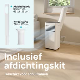 MOA Mobiele Airco - 9.000 BTU - 3-in-1 - Met Afstandbediening - Tot 30m² - Airconditioner met Ontvochtigingsfunctie - Raamafdichtingskit - Wit — thumbnail 9