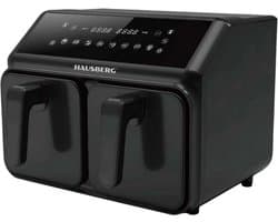 Hausberg HB-2375 Airfryer Met Dubbele Mand 8,4 L | 2200–2400 W | Grote Heteluchtfriteuse Met Twee Bakcompartimenten – Gezond Frituren Zonder Olie