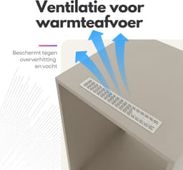 Wasmachinekast Enkel 67x145x67cm | Ruimtebesparend & Super Stevig | Met Uitschuiflade | Voor Wasmachine of Droger | Greige — thumbnail 2