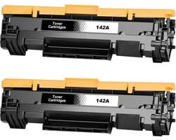 2x Zwarte Tonercartridge Compatibel met 142A W1420A / 142X W1420X voor Laserjet M110w M140w M139w