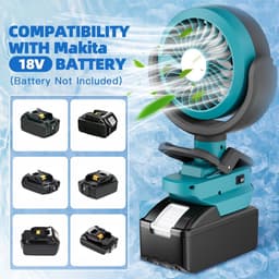 Draagbare Oplaadbare Ventilator met Klem - 2 Snelheden - Voor Werkplaats, Camping en Kinderwagen — thumbnail 4