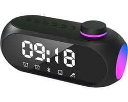 Draagbare Bluetooth Speaker met Dubbele Wekker en RGB Lichteffecten