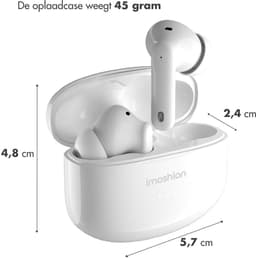 imoshion Aura Pro Earbuds - Draadloze Oordopjes met Active Noise Cancelling (ANC) - Wireless Bluetooth Earphones - Oortjes - Wit — thumbnail 5