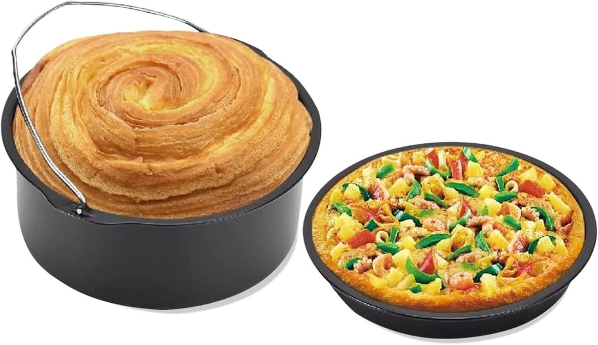 Ronde Bakvorm voor Airfryer en Oven - Taartvorm, Pizzaplaat en Bakemmer in Diverse Maten — afbeelding 1