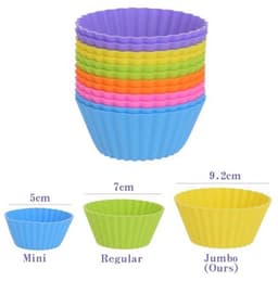 Set van 12 Siliconen Muffinvormen - Herbruikbare Anti-aanbak Bakvormen - Perfect voor Airfryer en Cupcakes — thumbnail 4