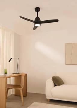 Stille plafondventilator met afstandsbediening, 40W, 112 cm, 6 snelheden, timer en zomer-winterfunctie — thumbnail 2