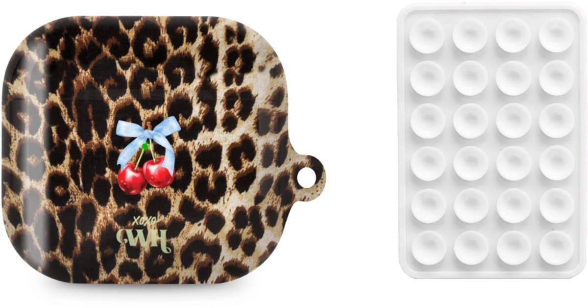 xoxo Wildhearts AirPods hoesje Berry Wild + Telefoonsticker Stick On Me Square Wit – geschikt voor AirPods 4 — afbeelding 1