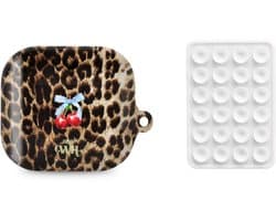 xoxo Wildhearts AirPods hoesje Berry Wild + Telefoonsticker Stick On Me Square Wit – geschikt voor AirPods 4