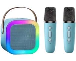 Draadloze Bluetooth Karaoke Luidspreker Microfoon K12 Thuis KTV Karaoke Machine RGB Licht Draagbare Mini Bluetooth Luidspreker (Blauw)