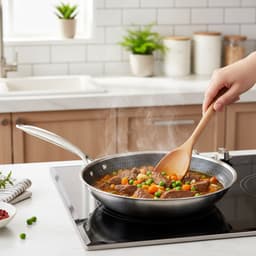 Cheffinger, Koekenpan 24 cm met honingraatcoating en lange handgreep, Zilver — thumbnail 2
