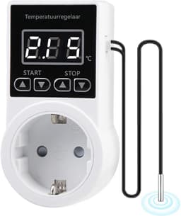 GELLDG Temperatuurregelaar - met schakelaar - 250V temperatuurregelaar - met sensor - waterdichte thermostaat/verwarming - slimme thermostaatfitting - Thermostaat - geschikt voor kassen, glazen containers, aquaria en kiemverwarmers — thumbnail 1