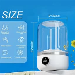 Draadloze draagbare wasmachine Geschikt voor lingerie, mini-wasmachine Geschikt voor sokken van 1 liter met centrifugeer- en droogtrommel — thumbnail 5