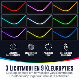 Brightly® RGB Gaming Muismat - RGB LED Verlichting Muismat - USB - Muismat LED - Antislip Muismat - 35 cm x 25 cm - Waterproof - Gaming Muismat - Met Verlichting - Zwart — thumbnail 4