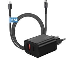 Phreeze 35w dual usb C oplader geschikt voor iPhone en iPad met Lightning kabel 2m - Power Delivery snellader