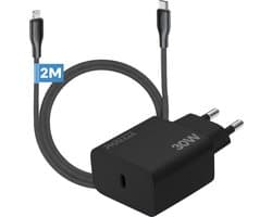 Usb C snellader 30 W geschikt voor iPhone en iPad met Lightning kabel 2 meter - Power Delivery oplader