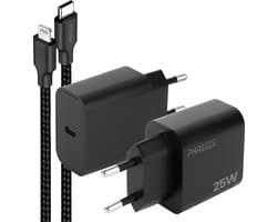 Usb C adapter 25w - Geschikt voor iPhone en iPad met Lightning kabel - Snellader - 1 meter