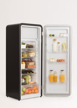 CREATE - Koelkast in retrostijl - Zwart - Handvat Terracotta - FRIDGE RETRO 281L — thumbnail 7