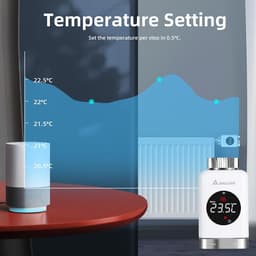 SALCAR Radiatorthermostaat TRV801W - Slim LCD WiFi Thermostaat - Compatibel met Amazon Alexa & Google Home - Tuya Smart - Geen Gateway Nodig — thumbnail 5