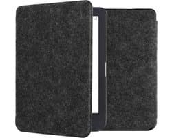 kwmobile hoes geschikt voor Tolino Shine 3 - e-reader beschermhoes van vilt - donkergrijs